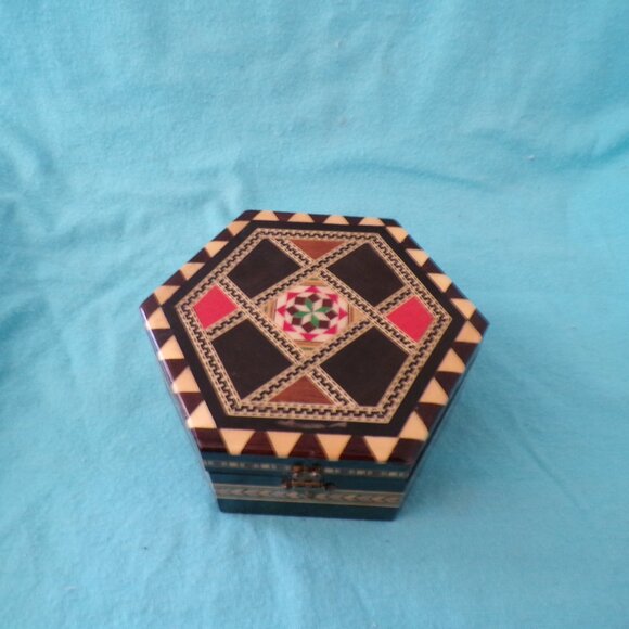 1960’s Vintage Antonio Lopez Morilla Inlaid Marquetry Coasters in Wood Box - Picture 3 of 12